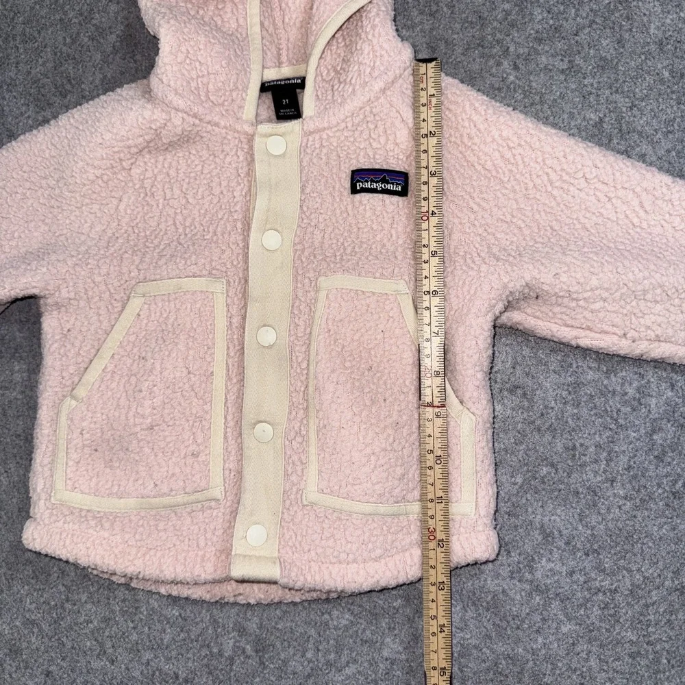 Patagonia Baby Retro Pile Fleece Jacket 2T Pink Hooded Snap Button Up
